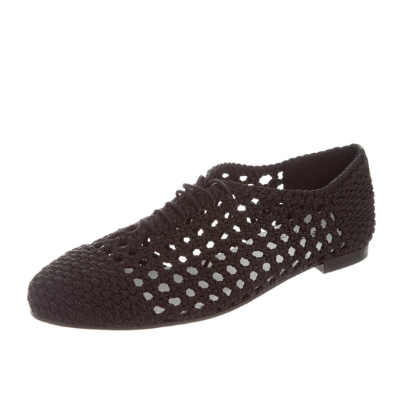 Repetto Black Crochet Lace-Up Flat - Picture 2 of 12